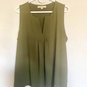 Olive green sleeveless blouse - Loft